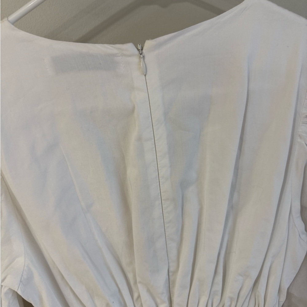 Faithful the Brand Valledoria Puff Sleeve V-neck Mini Dress - White - US Size 4 - Picture 13 of 15